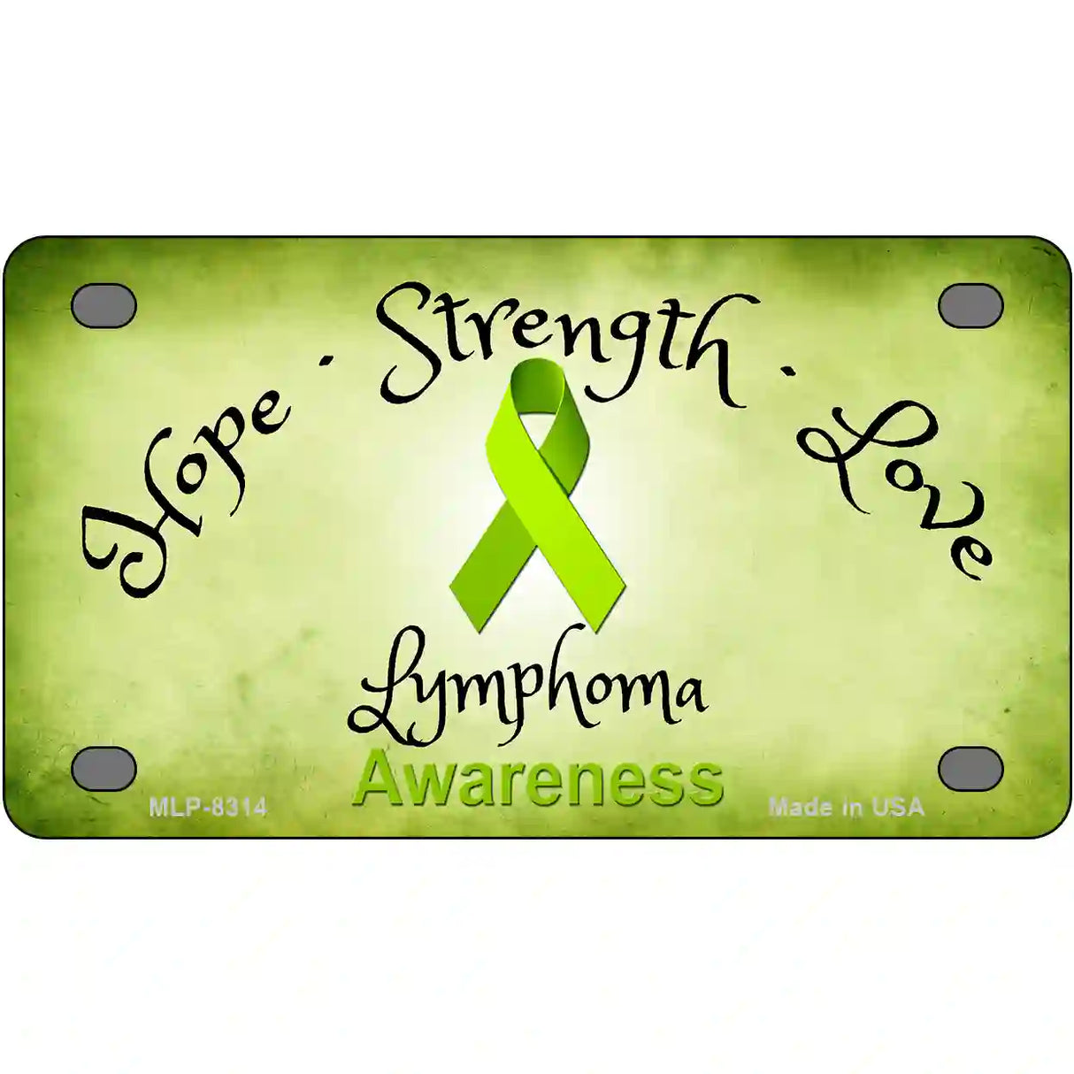 Lymphoma Cancer Ribbon Novelty Metal License Plate 4" x 2.2" (MLP)