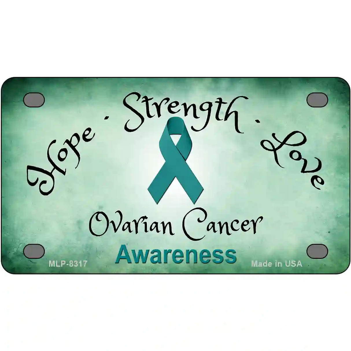 Ovarian Cancer Ribbon Novelty Metal License Plate 4" x 2.2" (MLP)