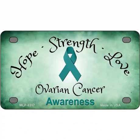 Ovarian Cancer Ribbon Novelty Metal License Plate 4" x 2.2" (MLP)