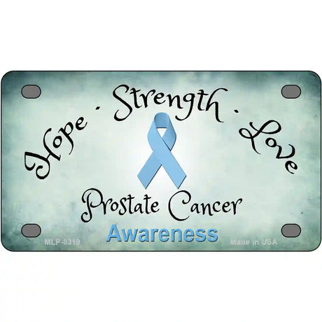 Prostate Ribbon Novelty Metal License Plate 4" x 2.2" (MLP)