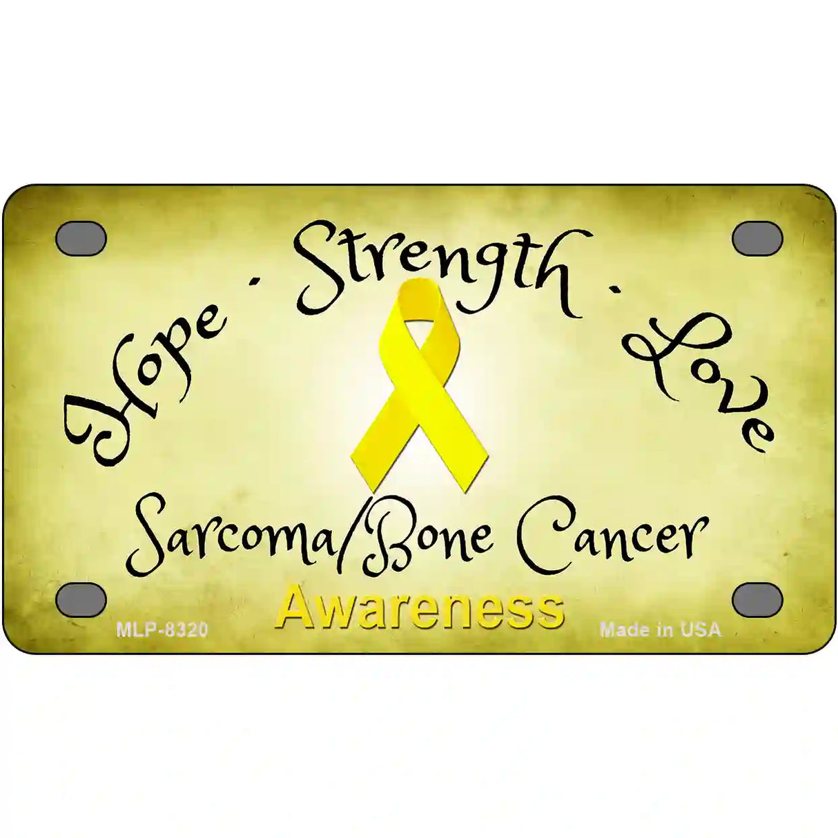 Sarcoma Bone Ribbon Novelty Metal License Plate 4" x 2.2" (MLP)