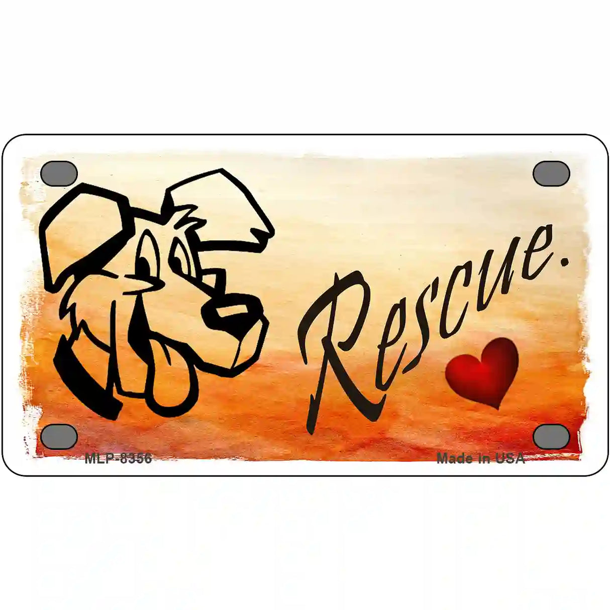 Rescue Dog Metal Novelty License Plate