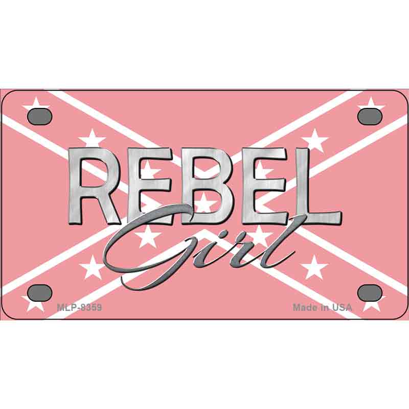 Rebel Girl Pink Metal Novelty License Plate
