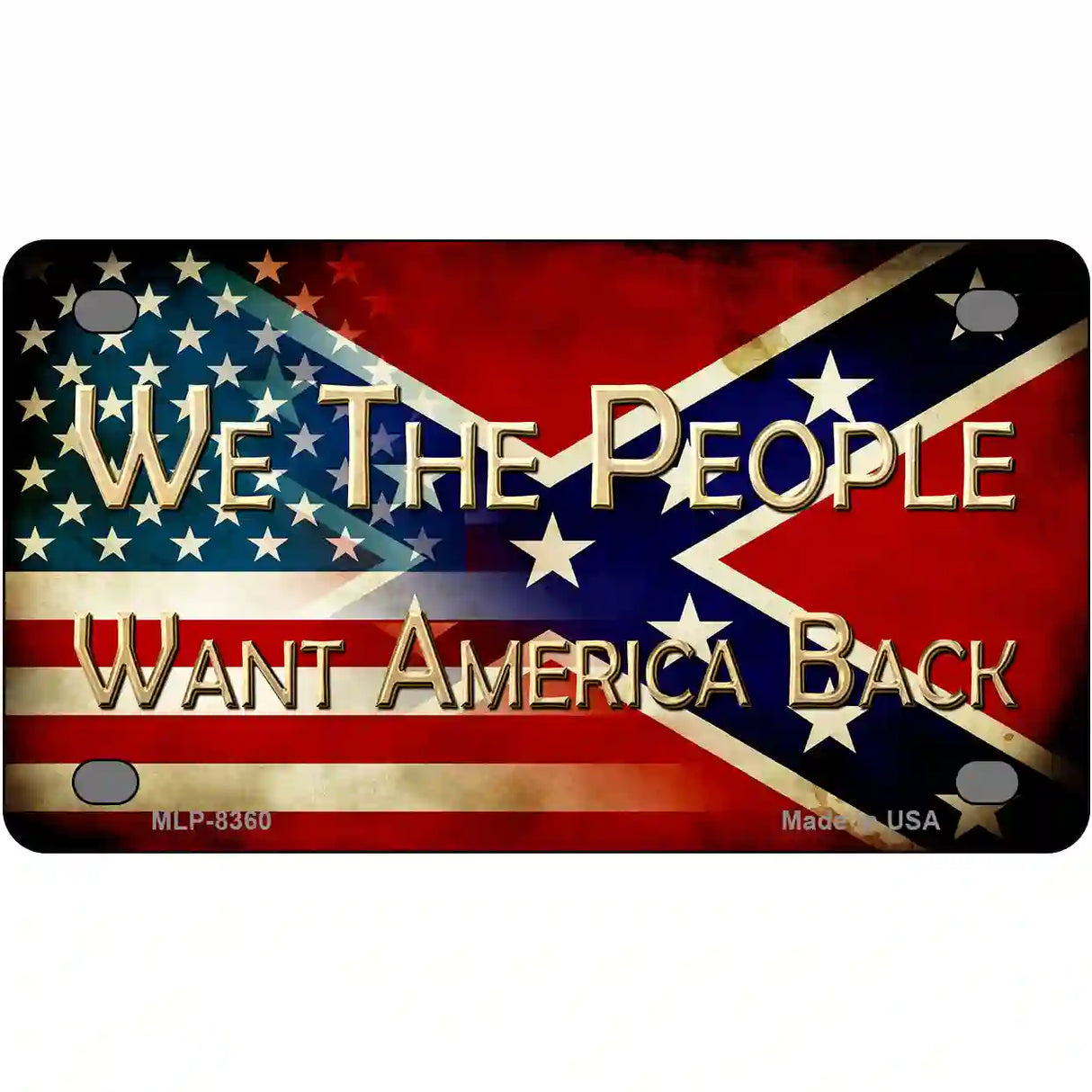 We The People USA|Rebel Flag Metal Novelty License Plate 4" x 2.2" (MLP)