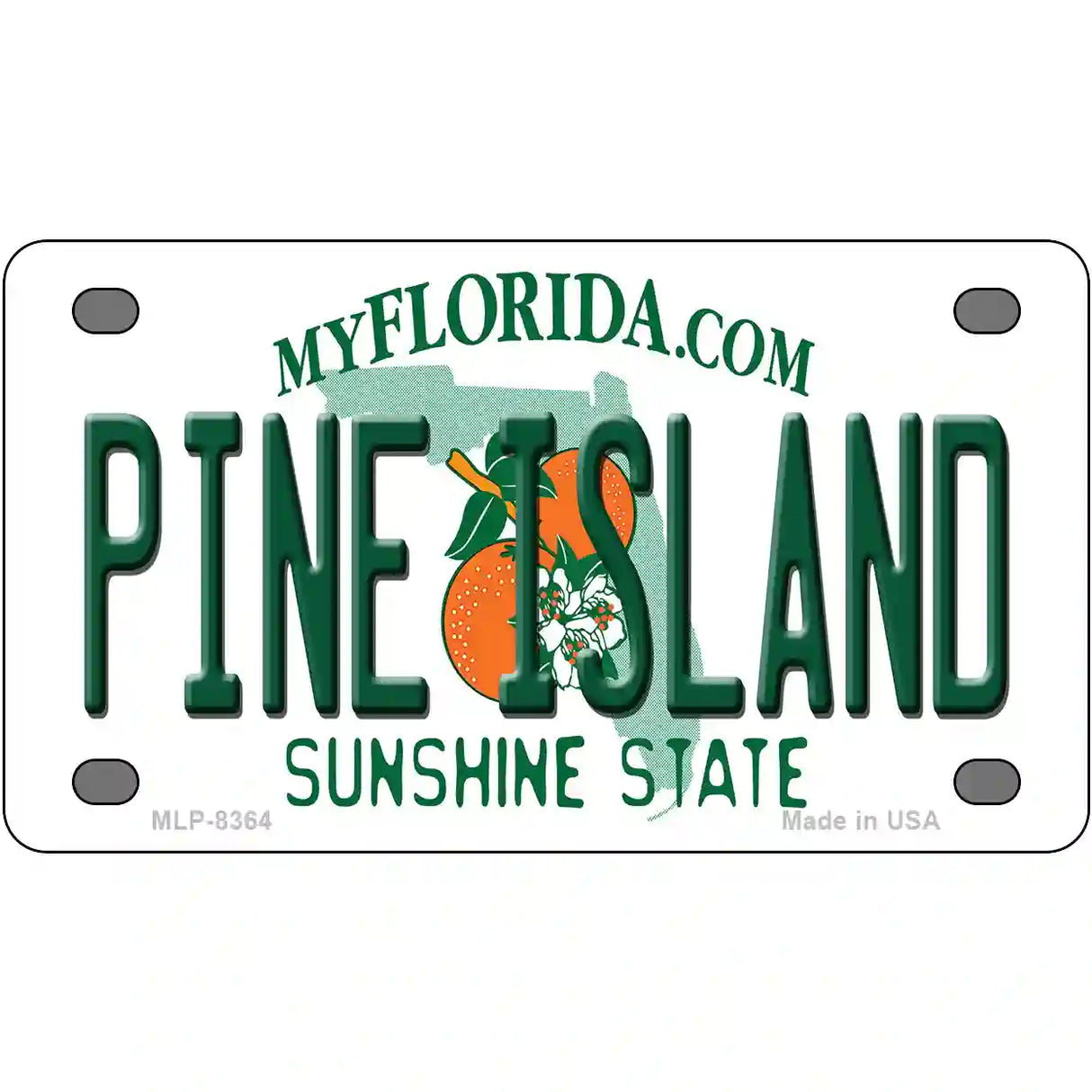 Pine Island Metal Novelty License Plate 4" x 2.2" (MLP)