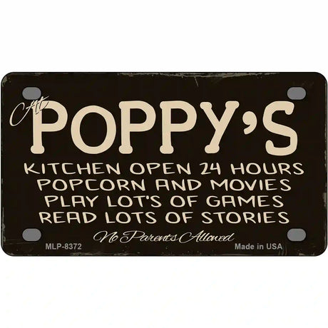 At Poppys Metal Novelty License Plate 4" x 2.2" (MLP)