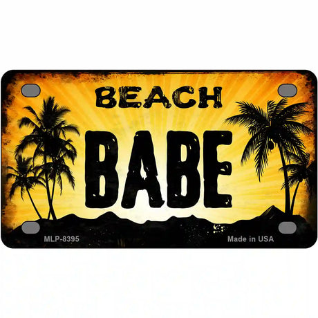 Beach Babe Metal Novelty License Plate 4" x 2.2" (MLP)