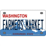 Farmers Market Washington Metal Novelty License Plate 4" x 2.2" (MLP)