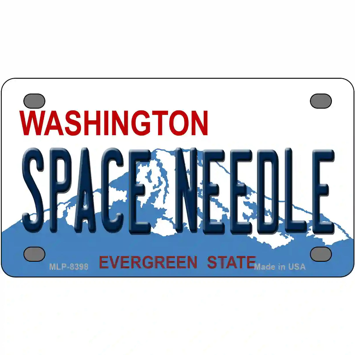 Space Needle Washington Metal Novelty License Plate 4" x 2.2" (MLP)