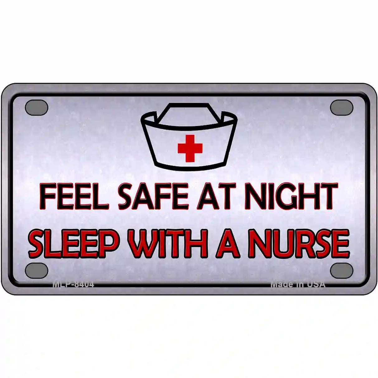 Feel Safe At Night Metal Novelty License Plate 4" x 2.2" (MLP)