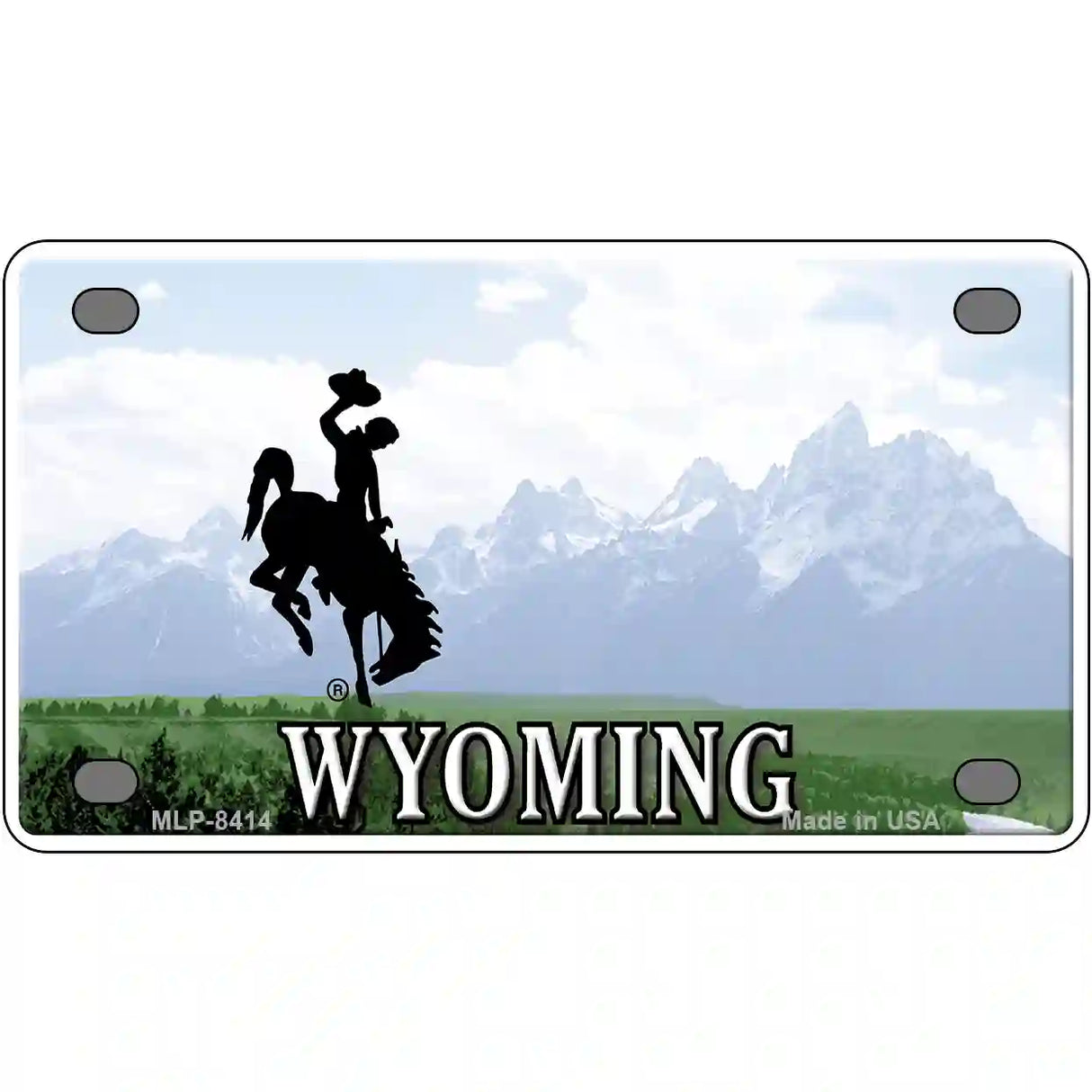 Wyoming State Novelty Metal License Plate 4" x 2.2" (MLP)