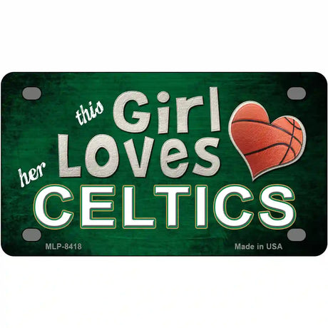 This Girl Loves Her Celtics Novelty Metal License Plate 4" x 2.2" (MLP)