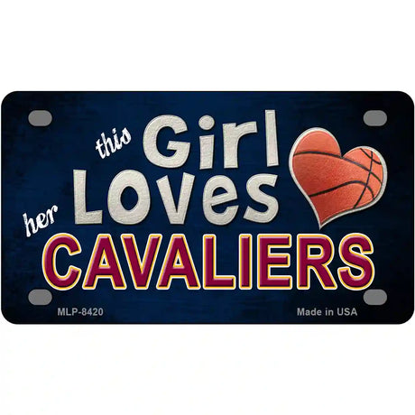 This Girl Loves Her Cavaliers Novelty Metal License Plate 4" x 2.2" (MLP)