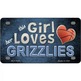 This Girl Loves Her Grizzlies Novelty Metal License Plate 4" x 2.2" (MLP)