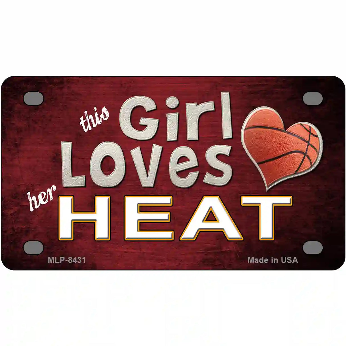 This Girl Loves Her Heat Novelty Metal License Plate 4" x 2.2" (MLP)