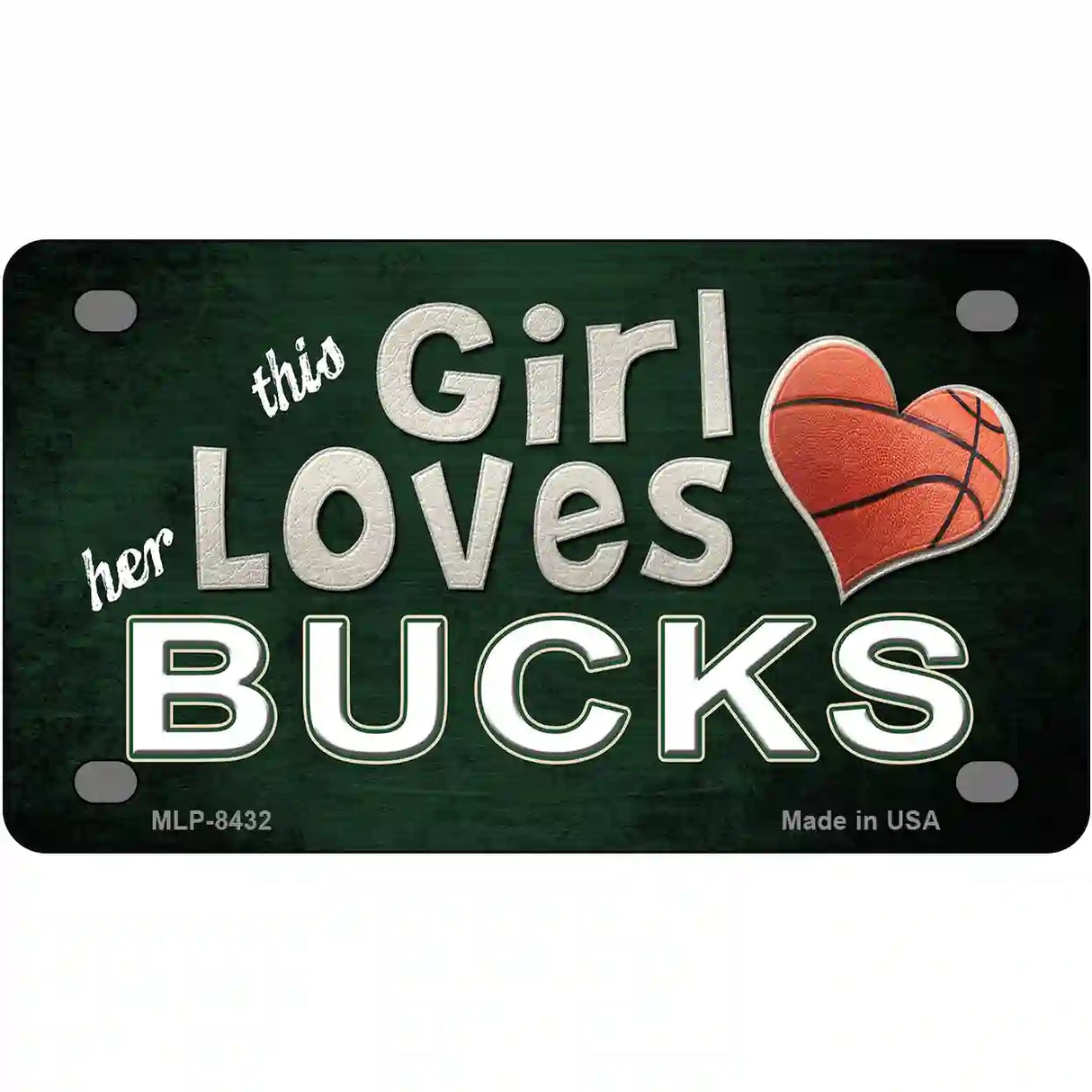 This Girl Loves Her Bucks Novelty Metal License Plate 4" x 2.2" (MLP)