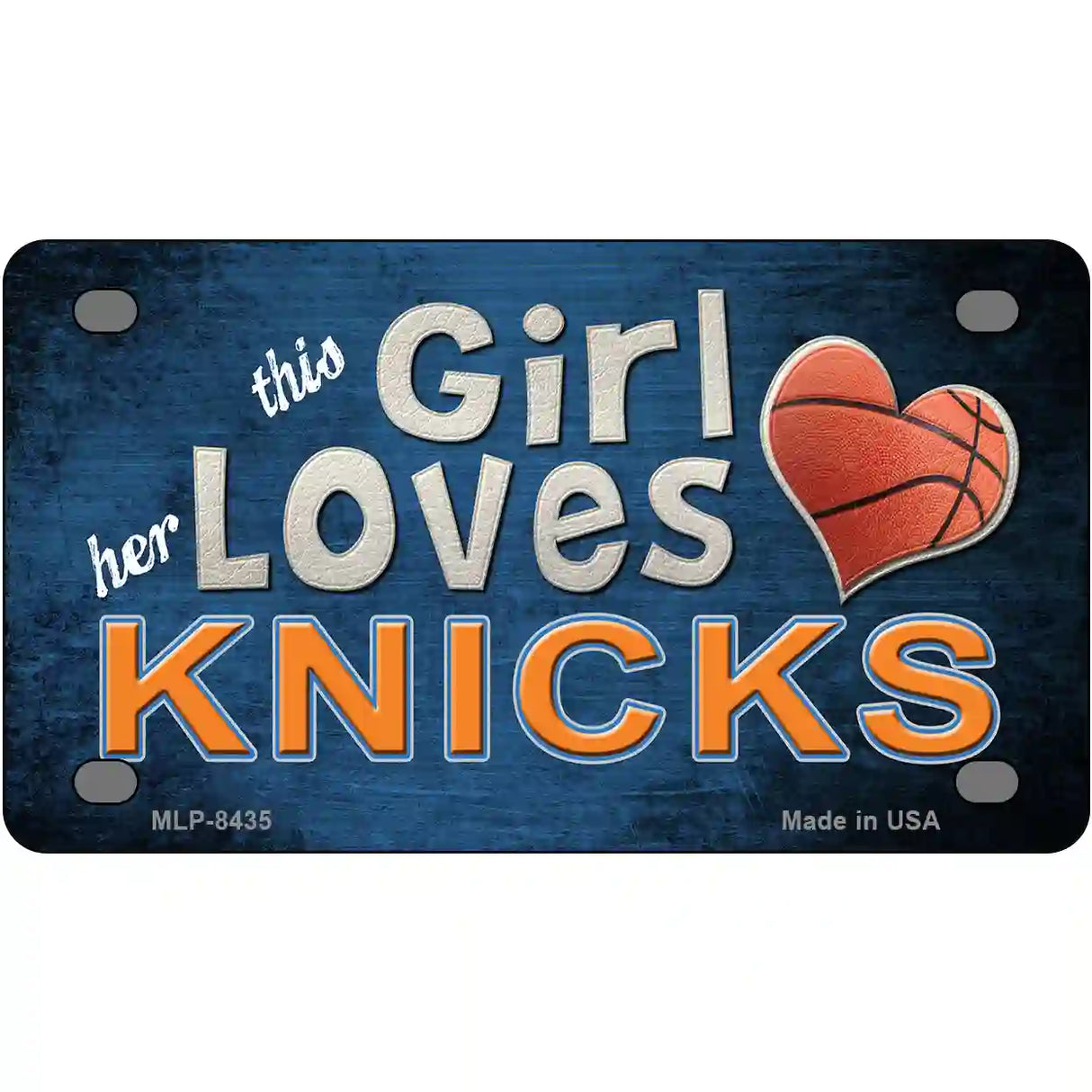 This Girl Loves Her Knicks Novelty Metal License Plate 4" x 2.2" (MLP)