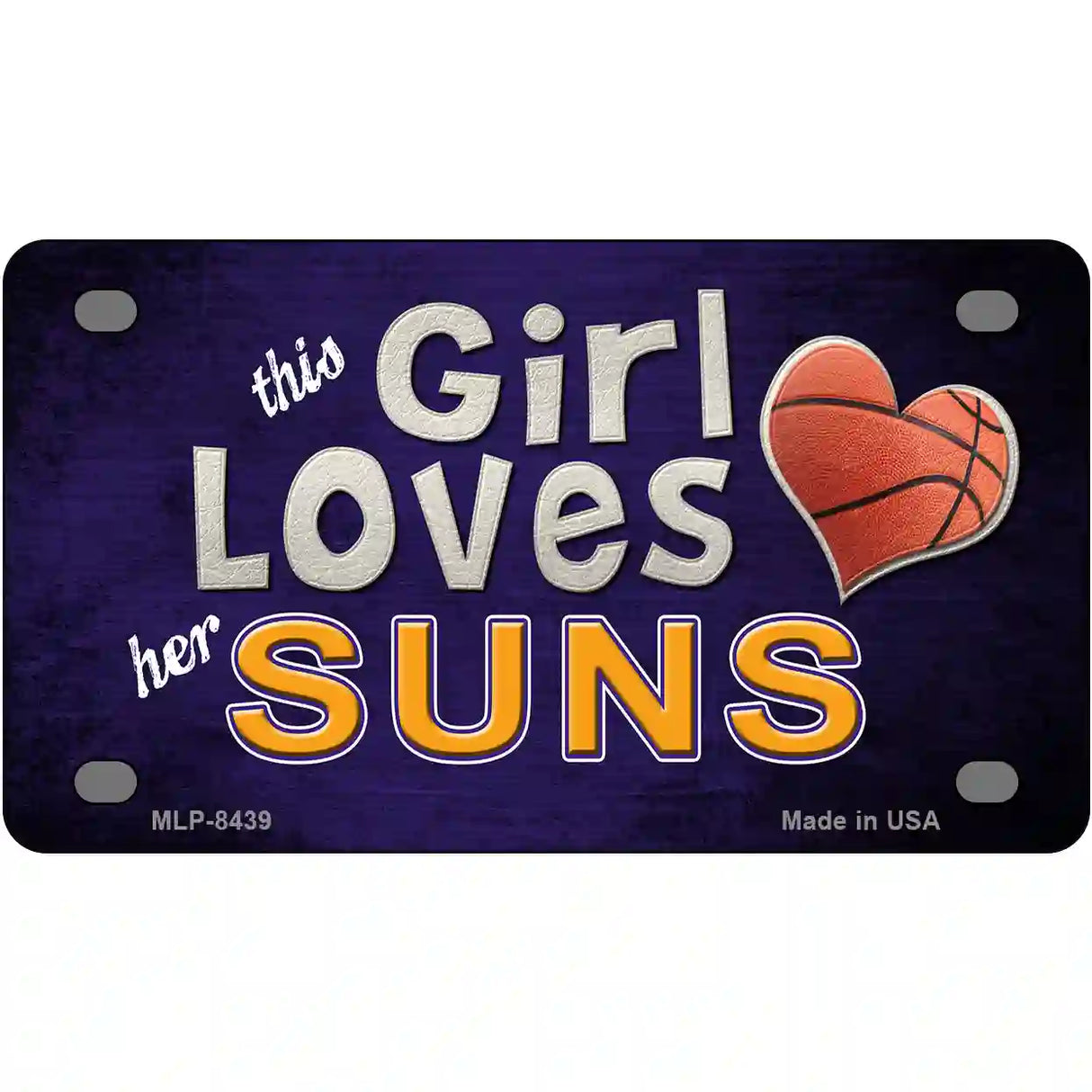 This Girl Loves Her Suns Novelty Metal License Plate 4" x 2.2" (MLP)