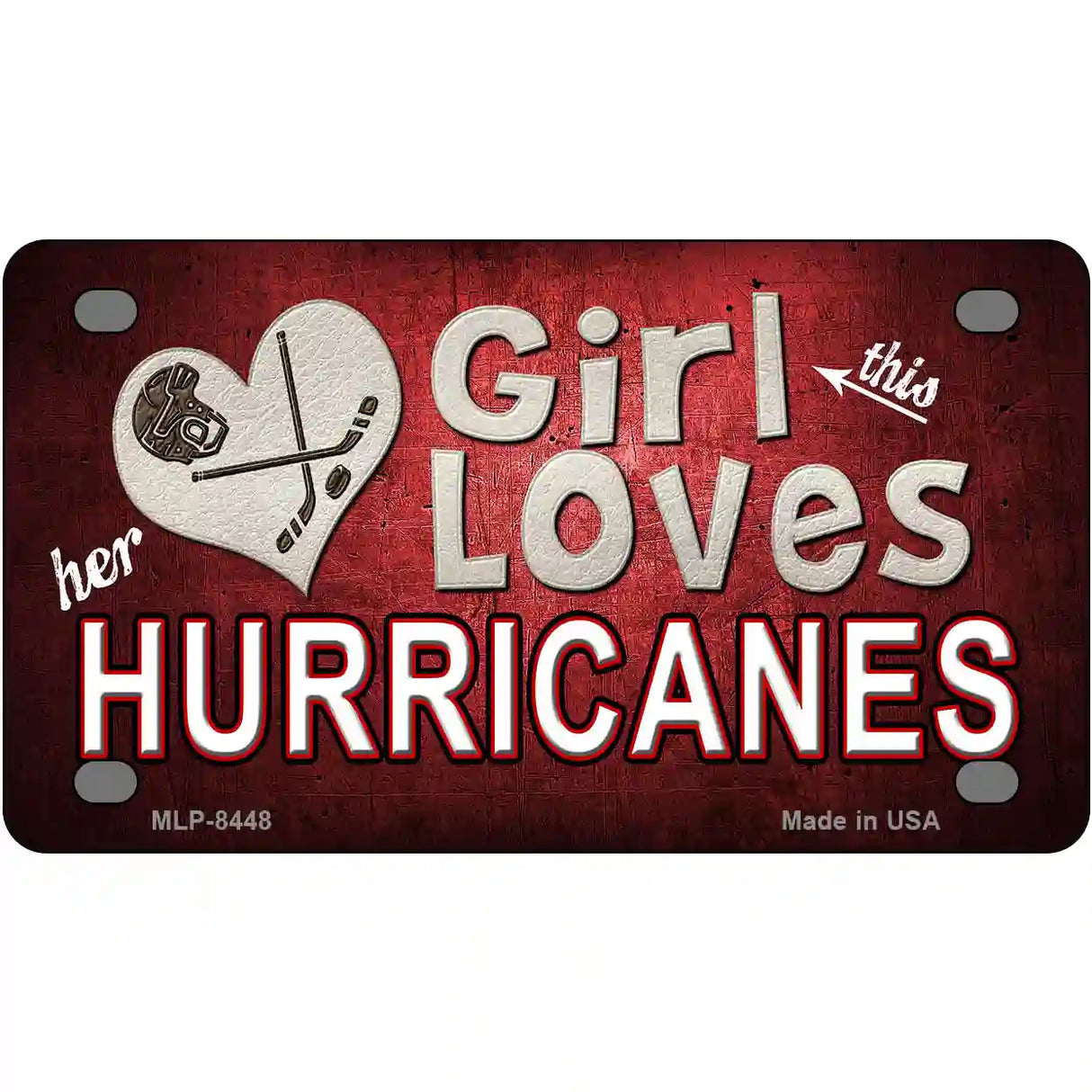 This Girl Loves Her Hurricanes Novelty Metal License Plate 4" x 2.2" (MLP)