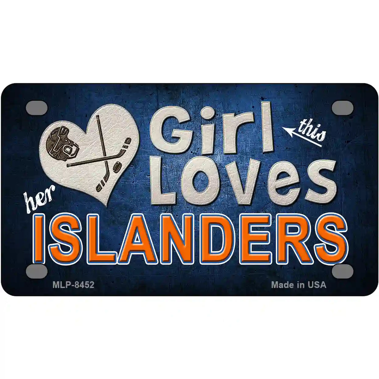 This Girl Loves Her Islanders Novelty Metal License Plate 4" x 2.2" (MLP)