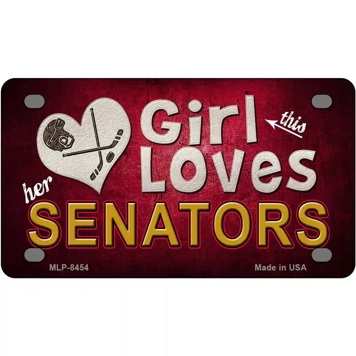 This Girl Loves Her Senators Novelty Metal License Plate 4" x 2.2" (MLP)