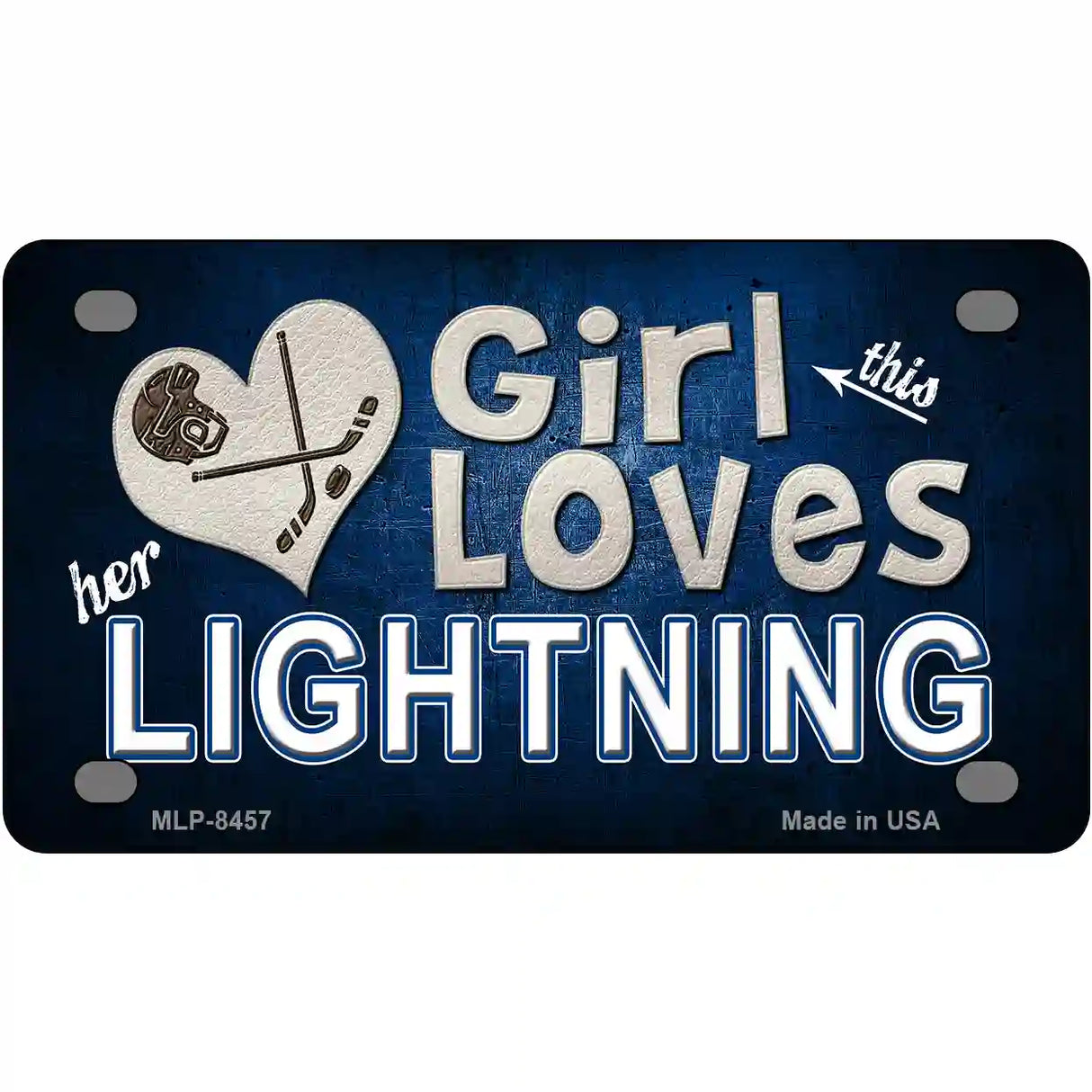 This Girl Loves Her Lightning Novelty Metal License Plate 4" x 2.2" (MLP)