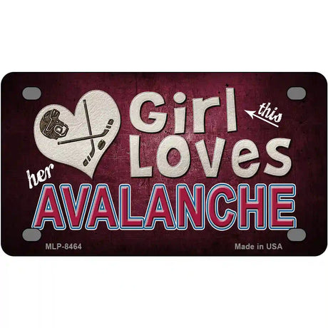 This Girl Loves Her Avalanche Novelty Metal License Plate 4" x 2.2" (MLP)