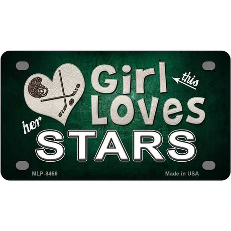 This Girl Loves Her Stars Novelty Metal License Plate 4" x 2.2" (MLP)