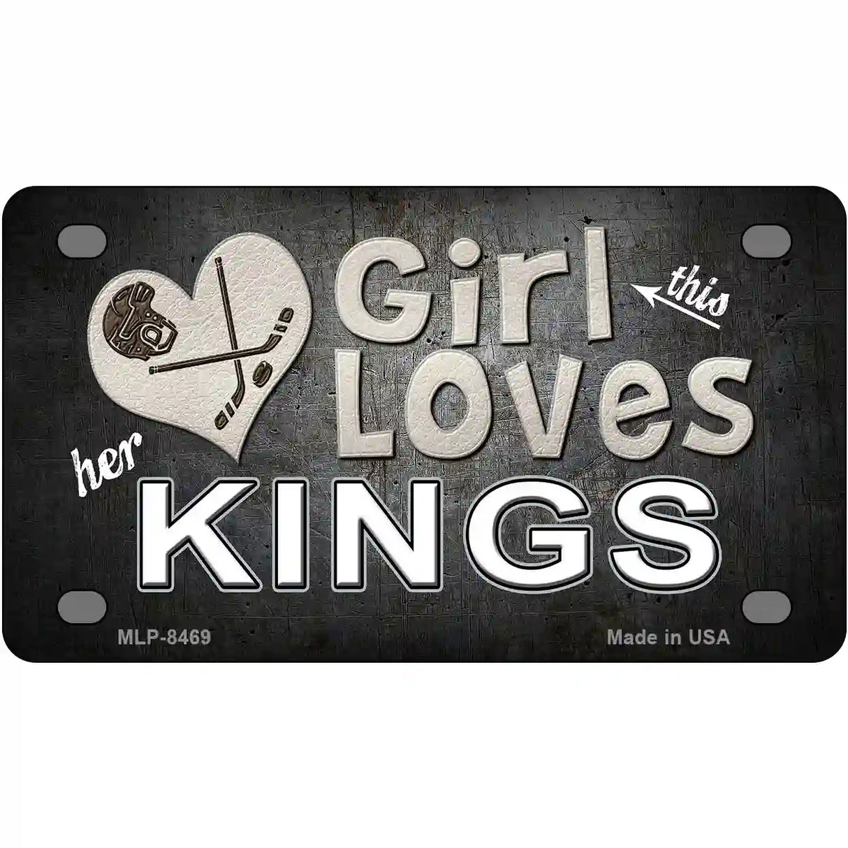 This Girl Loves Her Kings Hockey Novelty Metal License Plate 4" x 2.2" (MLP)