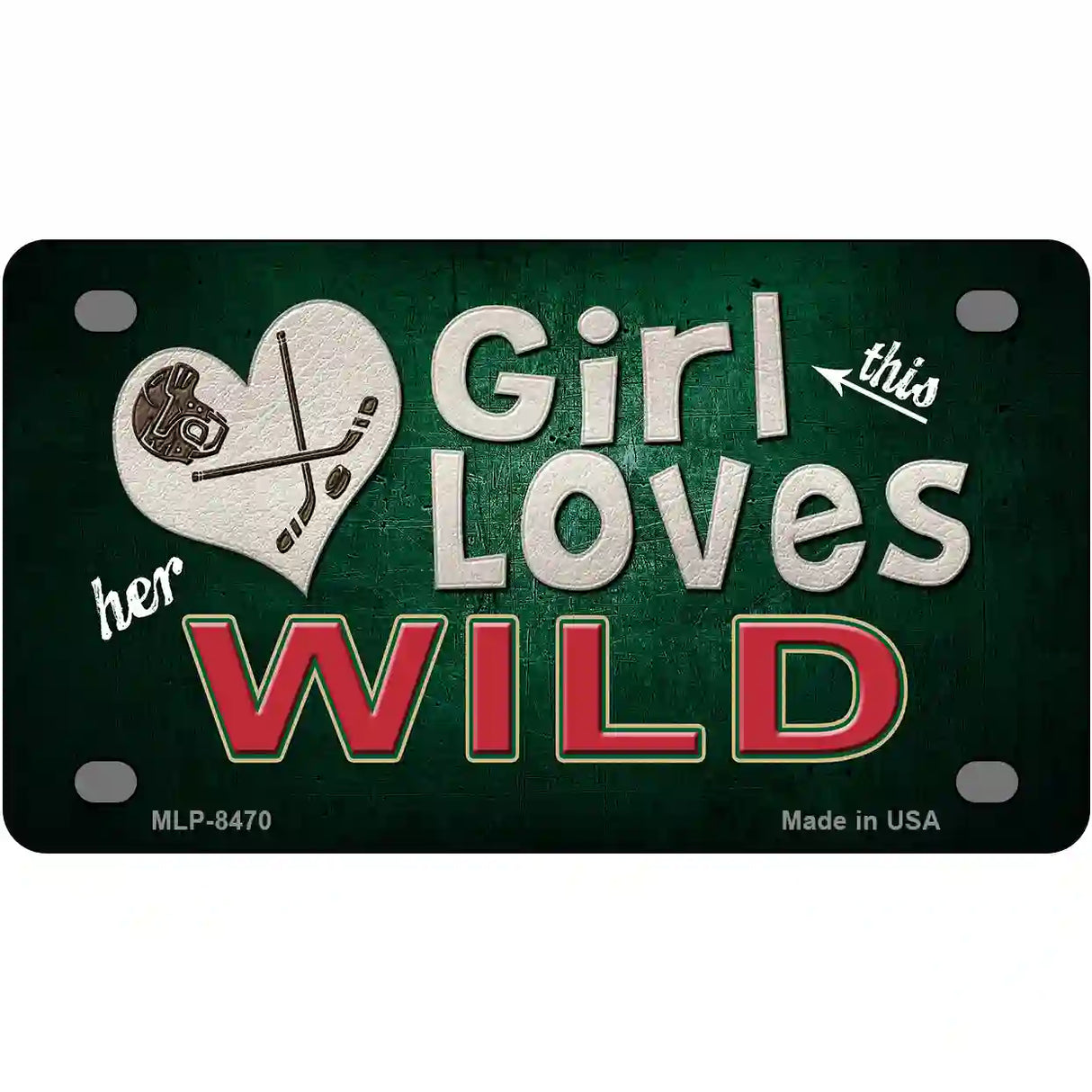 This Girl Loves Her Wild Novelty Metal License Plate 4" x 2.2" (MLP)