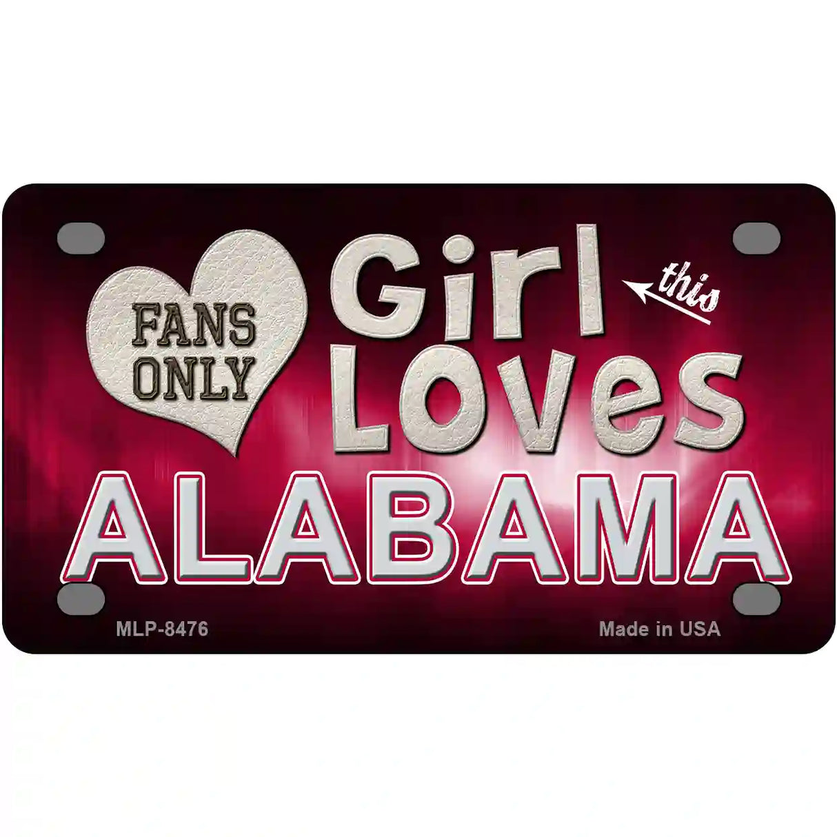 This Girl Loves Alabama Novelty Metal License Plate 4" x 2.2" (MLP)