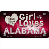 This Girl Loves Alabama Novelty Metal License Plate 4" x 2.2" (MLP)