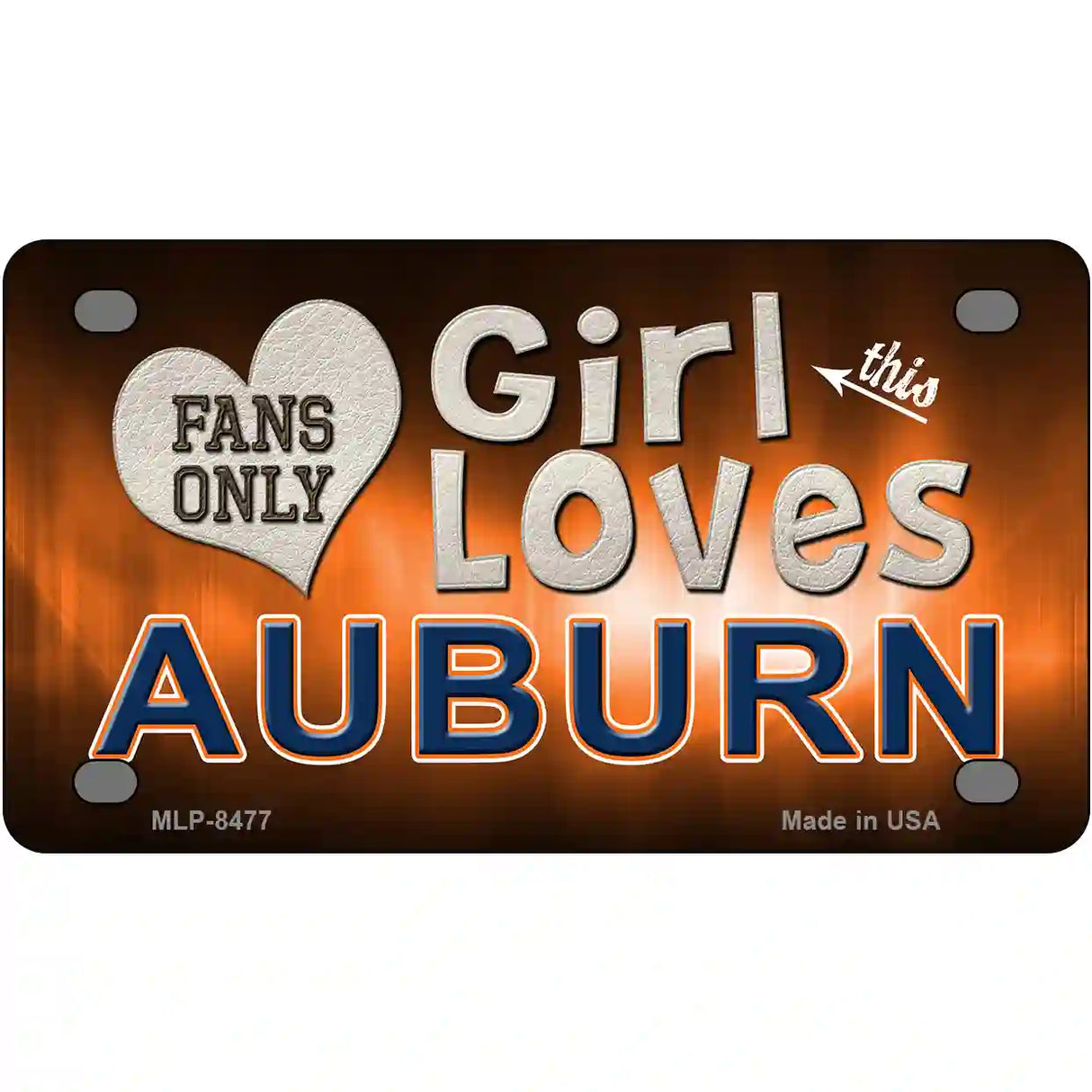 This Girl Loves Auburn Novelty Metal License Plate 4" x 2.2" (MLP)