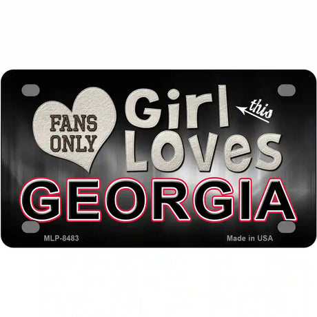 This Girl Loves Georgia Novelty Metal License Plate 4" x 2.2" (MLP)