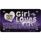 This Girl Loves Kansas State Novelty Metal License Plate 4" x 2.2" (MLP)