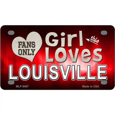 This Girl Loves Louisville Novelty Metal License Plate 4" x 2.2" (MLP)