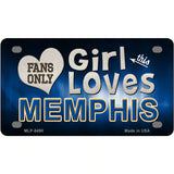 This Girl Loves Memphis Novelty Metal License Plate 4" x 2.2" (MLP)