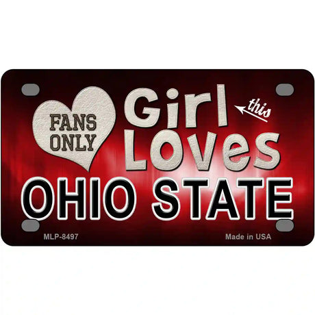 This Girl Loves Ohio State Novelty Metal License Plate 4" x 2.2" (MLP)