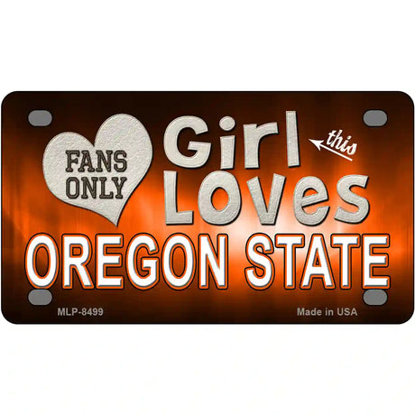 This Girl Loves Oregon State Novelty Metal License Plate 4" x 2.2" (MLP)