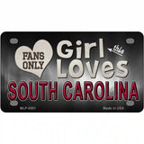 This Girl Loves South Carolina Novelty Metal License Plate 4" x 2.2" (MLP)