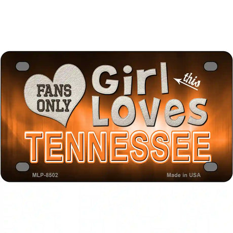 This Girl Loves Tennessee Novelty Metal License Plate 4" x 2.2" (MLP)