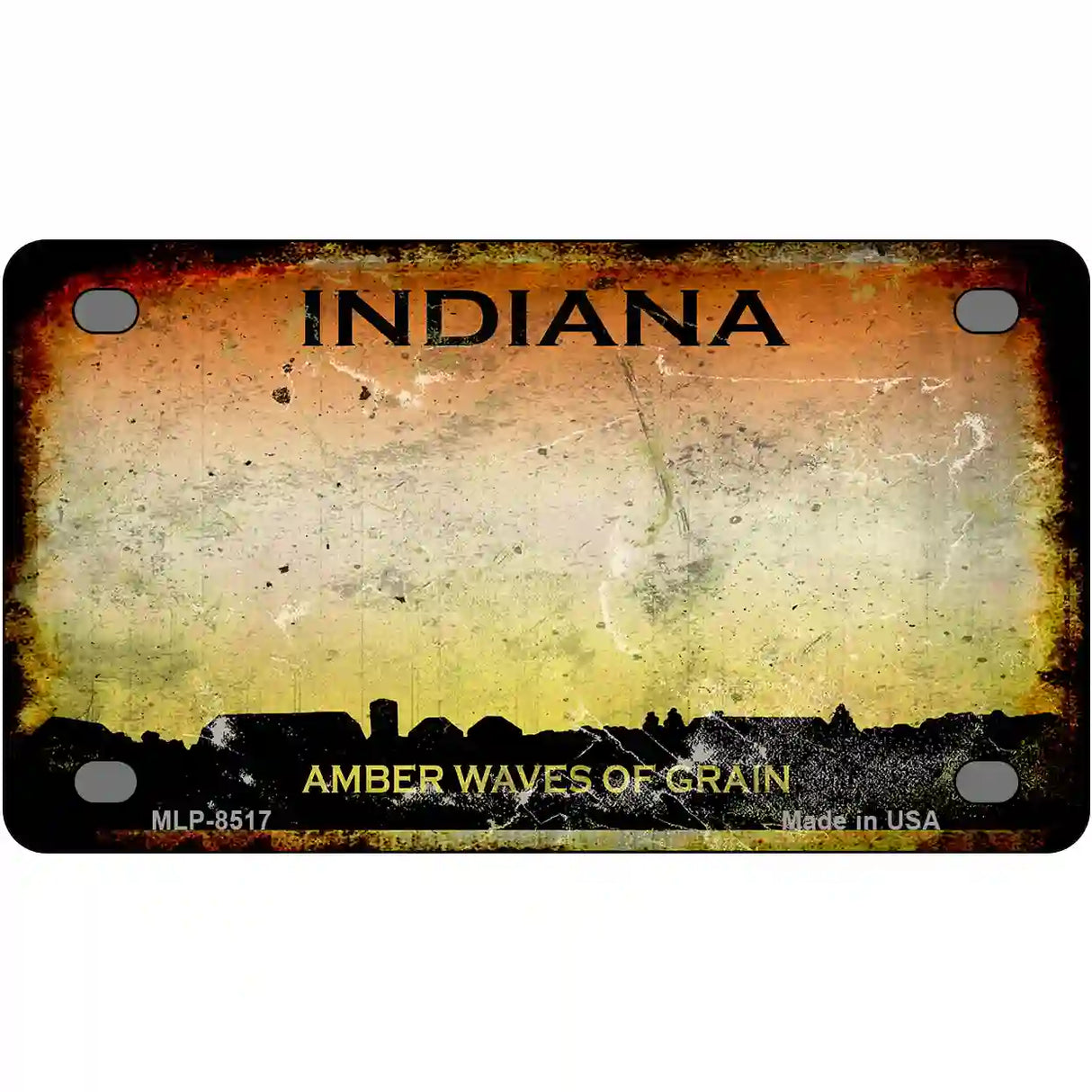 Indiana Rusty State Metal Novelty License Plate 4" x 2.2" (MLP) / Yes