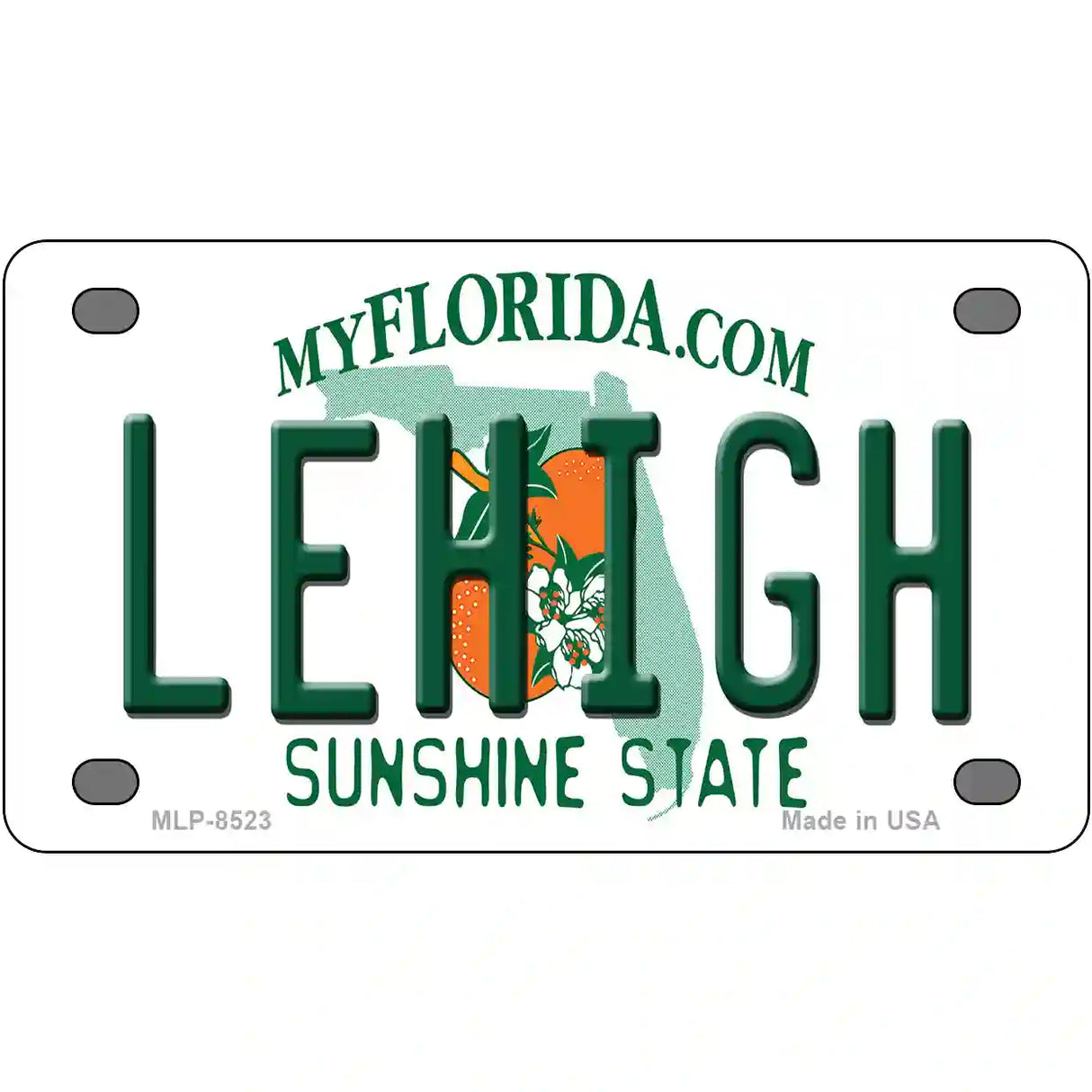 Lehigh FL Metal Novelty License Plate 4" x 2.2" (MLP)