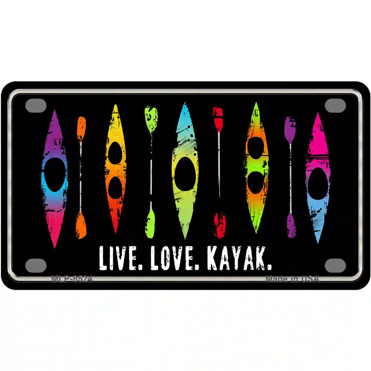 Live Love Kayak Metal Novelty License Plate 4" x 2.2" (MLP)