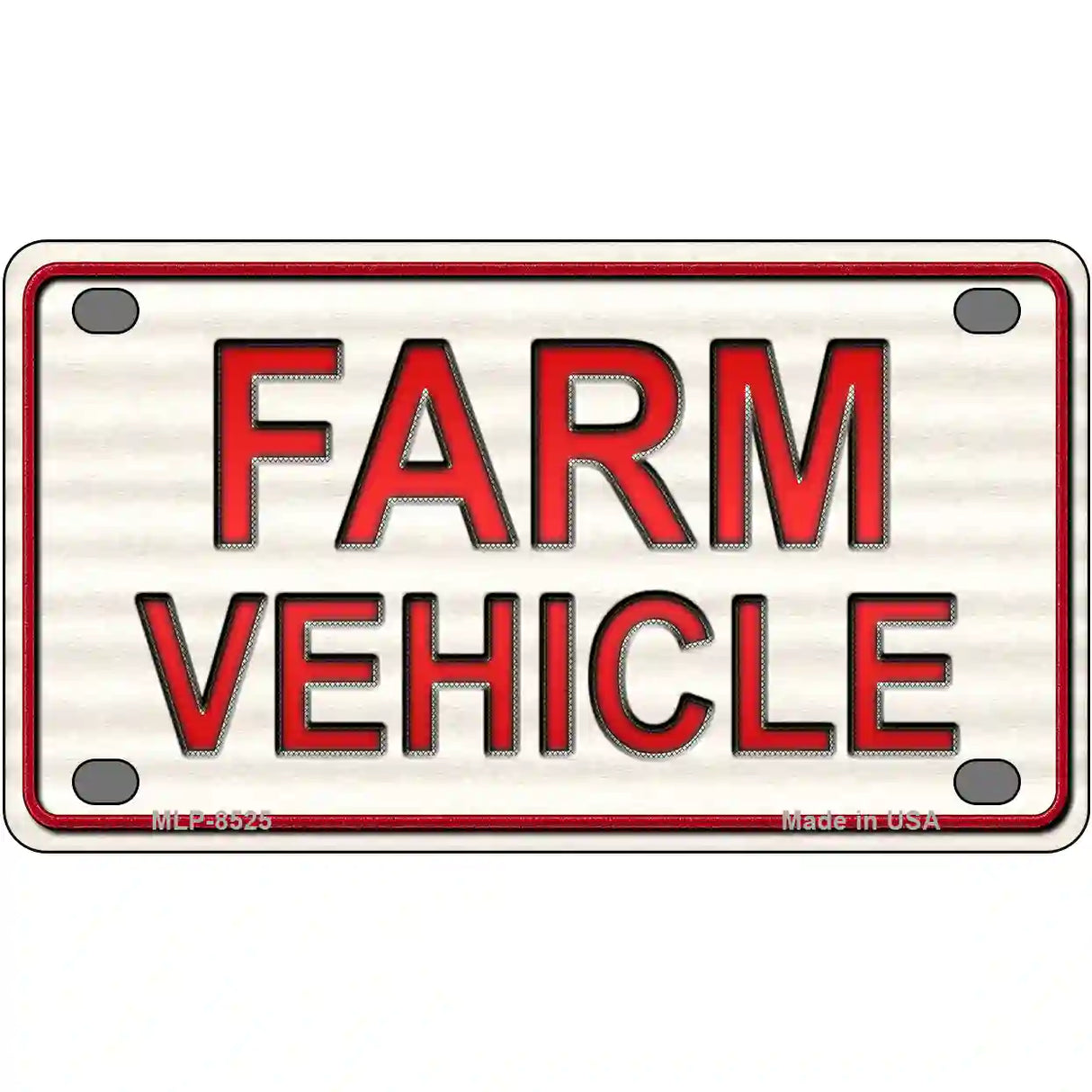 Farm Vehicle Metal Novelty License Plate