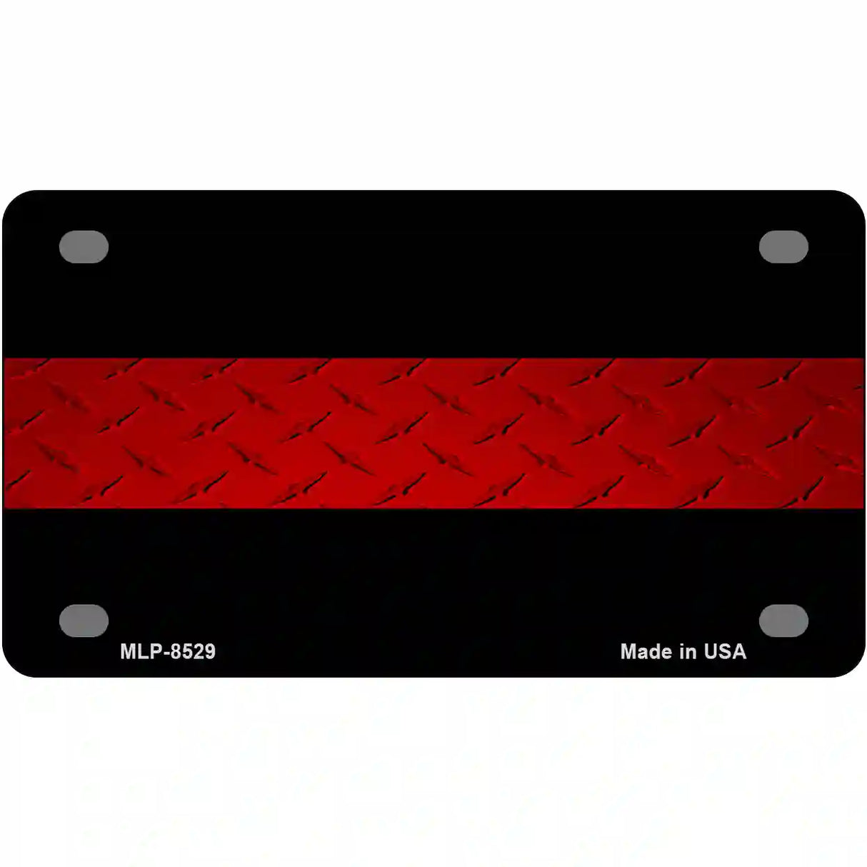 Fire Diamond Thin Red Line Metal Novelty License Plate 4" x 2.2" (MLP)