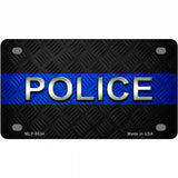 Police Thin Blue Line Metal Novelty License Plate 4" x 2.2" (MLP)