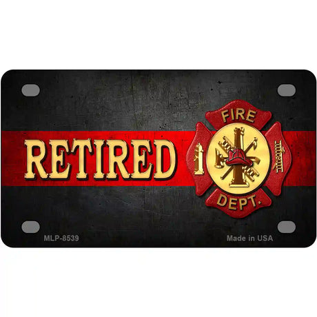 Retired Fire Thin Red Line Metal Novelty License Plate 4" x 2.2" (MLP)