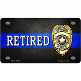 Retired Police Thin Blue Line Metal Novelty License Plate