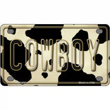 Cowboy Cow Metal Novelty License Plate 4" x 2.2" (MLP)